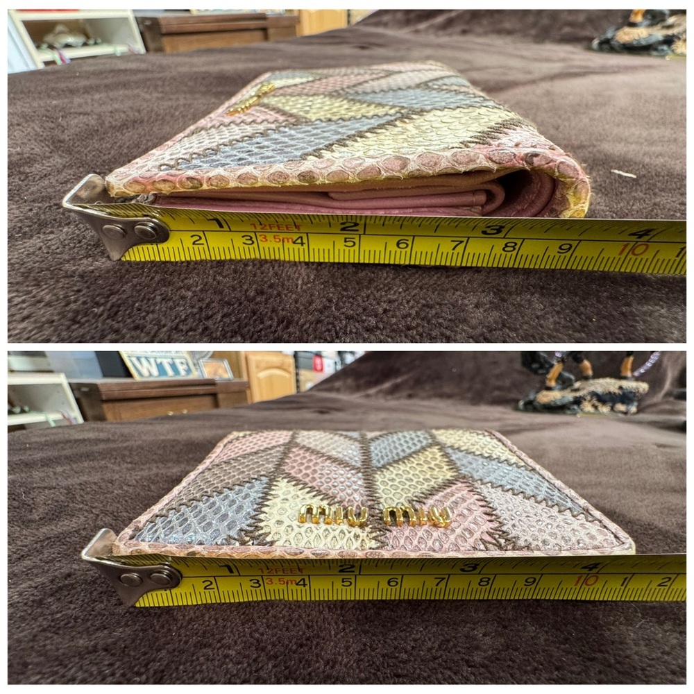 Miu Miu Multicolor Python Leather Patchwork Wallet - image 5